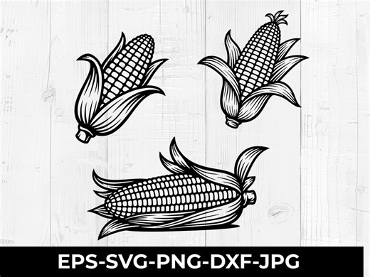 Corn Svg,silhouette Clipart, Wheat & Corn PNG, Vegetable Cut File for Cricut - Etsy
