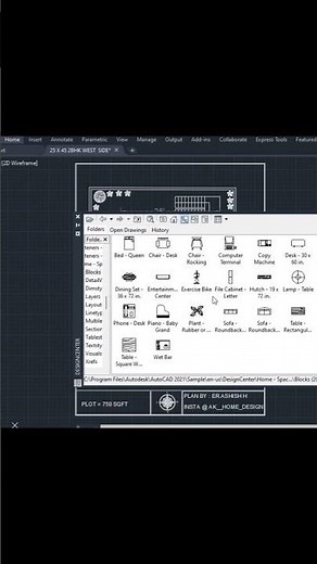 How to use Design center in autocad #viral #autocad #plan #youtubeshorts #design #architecture