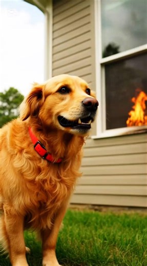 Brave Dog Jumped Into Fire To Save Owner 😱🔥 | AI Pet Hero Story #Shorts #bravedog