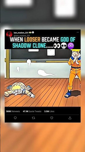 when Looser became a GOD of shadow clone ♾️💀👀 #naruto