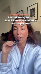 Raise your hand if you’d let a stranger sniff-test your armpits at a festival. Anyone? Anyone? Well, our beauty editor Renee (@reneedrodriguez) decided to do just that at Lollapalooza in Chicago this summer, and the results were . . . interesting. She had people rate her armpit smell on a scale of one to five, one being bad, five being great. Drop a guess on what you think her average score was, and let us know in the comments if you’d ever try it. Video description: a woman films herself asking