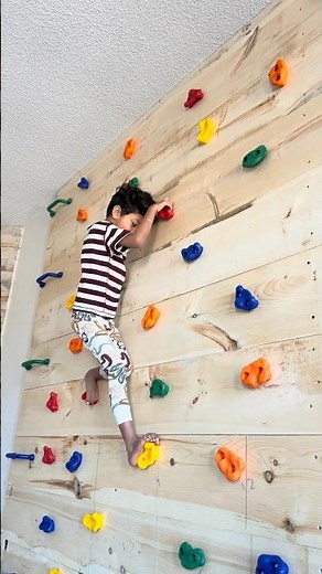 Let's build a DIY rock climbing wall at home T #canada #rockclimbing #toddleractivities #canadalife
