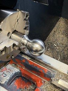 We had a wonderful break and we’re now back in the shop ready to make some chips! First machine I fired up was my trusty @kaeserusa 🟡 5C Airtower then jumped back into the CNC lathe work, making some final edits on my spindle ball turning program. Y’all might start seeing Abby 👩🏻‍🔧@abomadventures in the shop more going forward! 😀#abom79 #abomadventures #kaeser #kaesercompressor #machineshop #manufacturing #milltronicsusa | Abom79