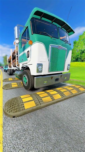 cars and trucks vs Speed Bumps #short #beamng #beamngdrive #trucksvs
