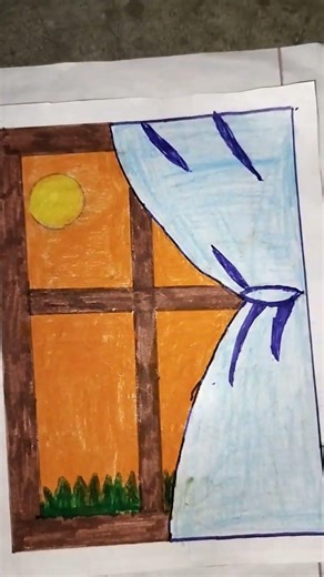Easy and simple drawing with oil pastels And sketch pen 🖊️