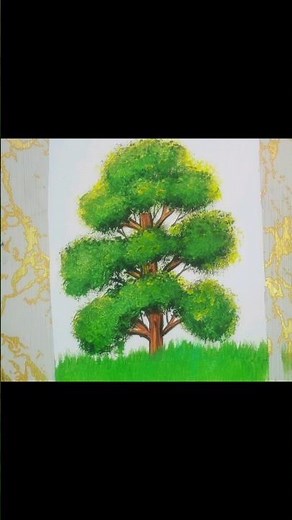 easy realistic tree painting||Tree painting||#painting #art #acrylicpainting #shorts #satisfying