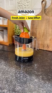 Gulnoor | Home Decor , Organisation & Lifestyle | ♾️ on Instagram: "Follow & comment for link 🔗 My Mornings are so much better now! The Citrus Press from Amazon ! ✔️ 1L juice in one go, ✔️ 2-way rotation for max extraction, ✔️ Pulp your way with variable selection, And yes , it’s all crystal clear in transparent jars! ( amazon kitchen, kitchen appliances, citrus juicer )"