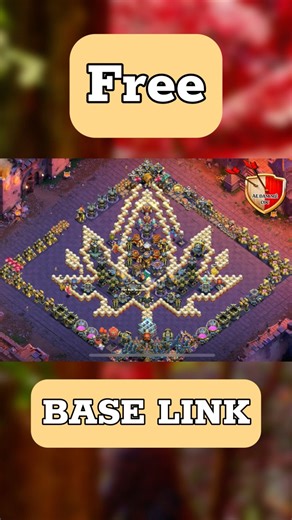 FREE link base design coc | Base troll kute, fun base COC : lá đỏ , MOMIJI #clashofclans #aedammecoc