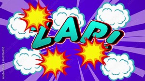 Collection of funny comic explosion backgrounds, several clips with same design but different words, concepts, ideas, 4k