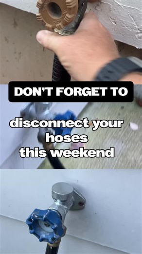 There is going to be a winter chill in the air this weekend🥶. This is just a reminder to disconnect the hoses connected outside so they don’t freeze. . #winter #homehacks #realestate | Susan Brewer