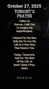 9.1K views · 478 reactions | Tonight's Prayer!  #october #prayer #holidayseason #October27 | Verse of the Day | Facebook