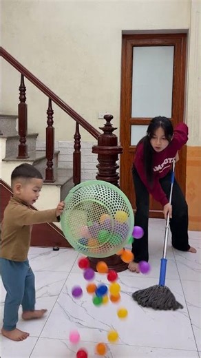 Cute baby pranks his sister #funny #comedy