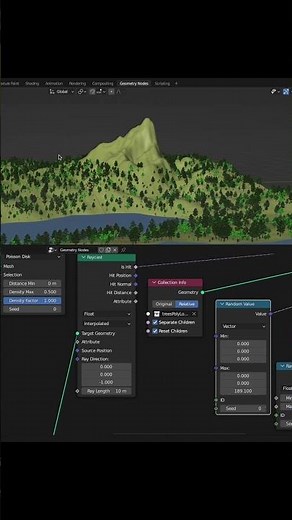 Climb this Mountain! (blender geo nodes)