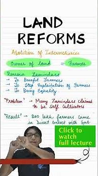 LAND REFORMS I ECONOMICS CH 2 INDIAN ECONOMY 1950-1990 I LAND CEILING I ABOLITION OF INTERMEDIARIES