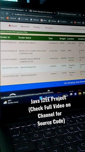 College Project In Java, Tender Management System. Check the full video on @bittercode #projects