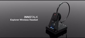 INNOTALK Remote Answering DECT Wireless Headset for Poly Polycom Edge Series Phones - Includes EHS Remote Cable | for E100, E220, E300, E320, E350, E400, E450, E500, E550 | Office & Call Center