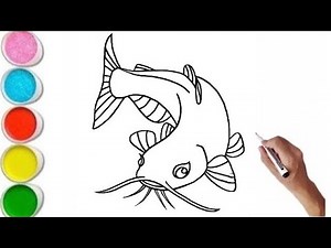 How to draw beautiful catfish￼ step by step for beginners & Coloring For Kids and Toddlers_Child Art