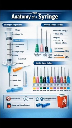 Anatomy of a Syringe Explained 💉 | Parts, Needle Sizes & Color Coding | Nursing Education