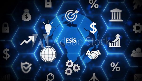 ESG icon concept.environmental, social, and governance in sustainable and ethical business on the Network connection
