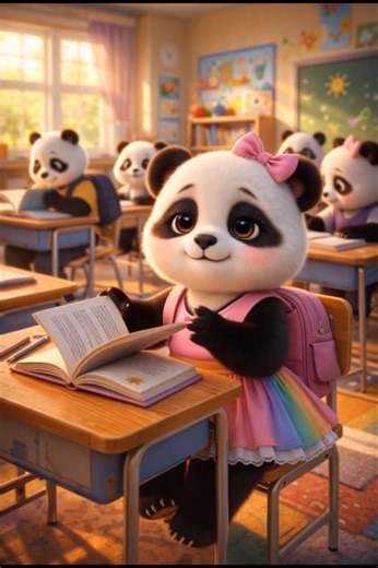 Baby panda girl in classroom #new #funny #aivideo #youtubeshorts #ytshorts #story