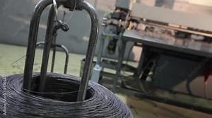 furniture factory, production of furniture springs for mattress blocks, machine for the production of springs, production workshop, the production line, assembly box springs, mattress blocks