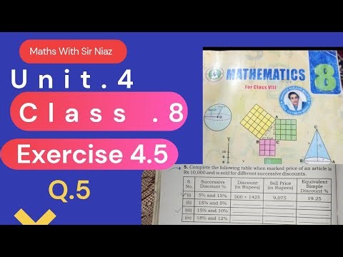 Class 8 Maths Unit 4 Exercise 4.5 Q5 | Successive Discount Table | Complete Solution