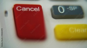 A macro close up shot of a pin pad numbers and letters on colorful buttons, smooth crane movement, Full HD video, super slow motion, blurry depth of field Stock Video