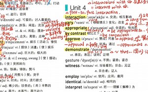 选修一 Unit4 单词讲解（课本跟记）