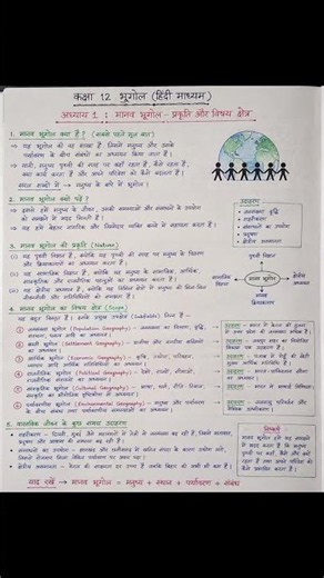 Class 12 Geography Chapter 1..💫 #study #geography #notes #easy #explorepage #trending