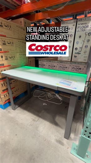 The Costco Chick on Instagram: "This new LED desk has an adjustable height feature so you can work standing up or sitting down! This is one of the coolest standing desks I’ve seen at Costco- perfect if you work from home! Spotted at Costco in Pennsylvania!"