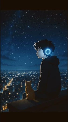 Peaceful Anime Night View | AI Motion Video 4K.#anime#animation#aimotion#animemotion