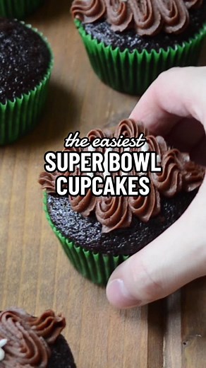 Super Bowl Chocolate Football Cupcakes Tutorial