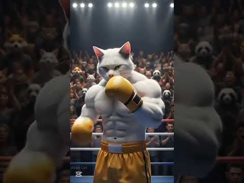Boxing match between cat and rhino 🦏❤️❤️💓👍👍🙏🙏💪