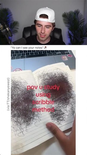 SHE STUDIES USING SCRIBBLE METHOD 😭