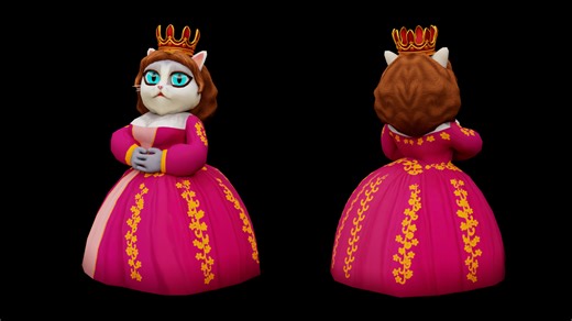 Queen Cat - 3d model BUY AND DOWNLOAD by Tomato Owl