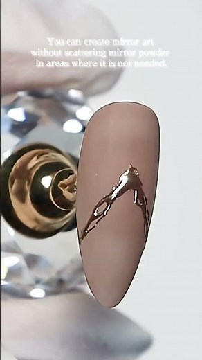 【リノジェル】ミラーの飛び散りを防ぐマットコートを使ったミラーネイルのやり方 #nailart #nails #ネイル