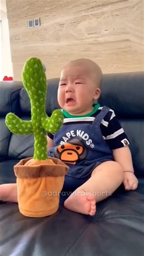 Baby vs Dancing Cactus 😱😂 | Funniest Baby Reaction Ever! #funnybaby #dancingcactus