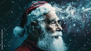 AI Santa using neural networks for holiday predictions, merging tech with tradition