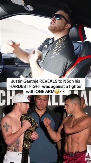 Justin Gaethje reveals his HARDEST FIGHT was a one-armed man😳👀 #ufc #justingaethje #n3on