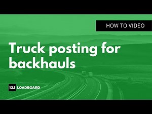 How to post your truck to plan for backhauls.