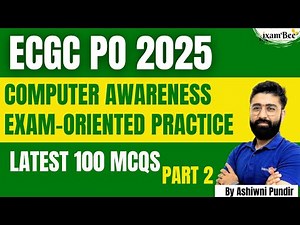 Computer Awareness for ECGC PO 2025 | Latest 100 MCQs | Exam-Oriented Practice Set Part 2