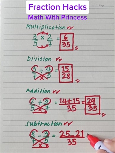 346K views · 2K reactions | How to Multiply, Divide, Add and Subtract Proper Fractions #math #mathwithprincess #mathviral #mathlessons #mathematics #mathreview #mathtricks #mathshortcuts #fractonhacks | Math with Princess | Facebook