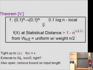 The Complexity of Distributions - Emanuele Viola