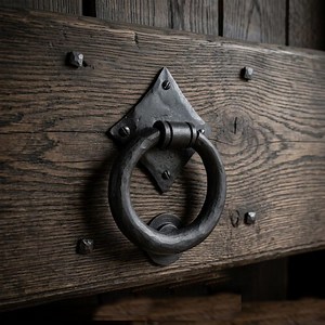 Hand Forged Iron Door Knocker – Rustic Wrought Iron, Heavy Duty Blacksmith Burnt-wax Finish - Etsy
