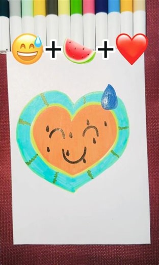 Satisfying art😅🍉❤️ #art #drawing #hobbysoul #trending #emoji #youtubeshorts #hobby #relaxing #diy