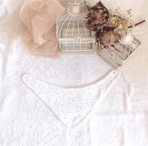 Organic Cotton Bib for Sensitive Skin, Double-sided | Handmade Organic Materials Bib, Portugal | Organic Drool Bib Gift - Etsy