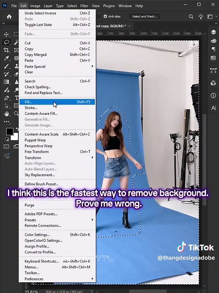 I think this is the fastest way to remove background. Prove me wrong.#photoshop #adobe #adobephotoshop #design #designer