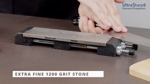 UltraSharp 8 x 3 Diamond Sharpening Stone – Dual-Sided Knife Sharpener – 300 & 1200 Grits