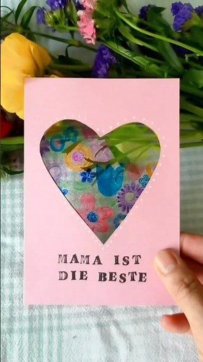 DIY Muttertagskarte basteln mit Kindern | Einfache Bastelidee 💐 #bastelmitkindern #diy