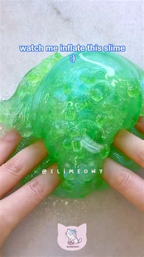 crunchy clear slime inflation asmr 🍏 bubble pops!